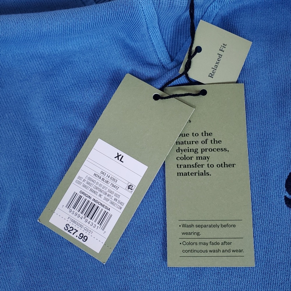 Goodfellow Men's Pullover Shirt Size XL  Blue Long Sleeve New With Tags - Picture 8 of 10